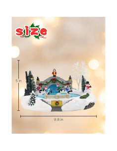 Decoración Iluminada Navideña Bdor Patinaje Invernal 20.1x26.9x16cm 2