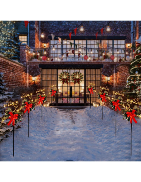 Luces de Estaca Solar HUYIENO 2 Pack Ciervo Decoración Jardín