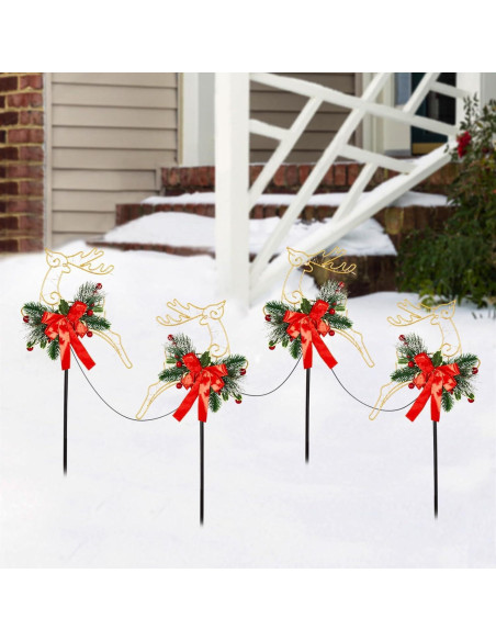 Luces de Estaca Solar HUYIENO 2 Pack Ciervo Decoración Jardín