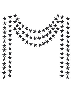 Guirnalda de Estrellas de Papel Brillante Honbay 2PCS 7 cm Negro