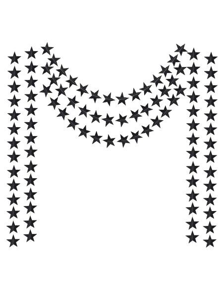 Guirnalda de Estrellas de Papel Brillante Honbay 2PCS 7 cm Negro