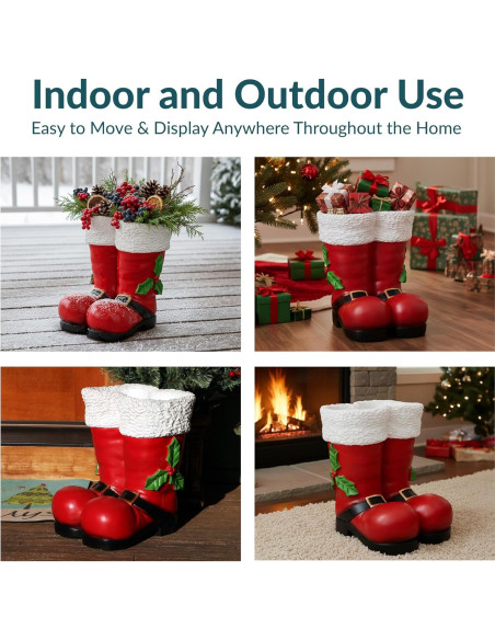 Estatua Botas de Santa Claus Sunnydaze 33 cm Decoración Navideña