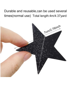 Guirnalda de Estrellas de Papel Brillante Honbay 2PCS 7 cm Negro 2