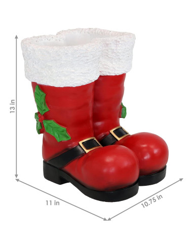 Estatua Botas de Santa Claus Sunnydaze 33 cm Decoración Navideña