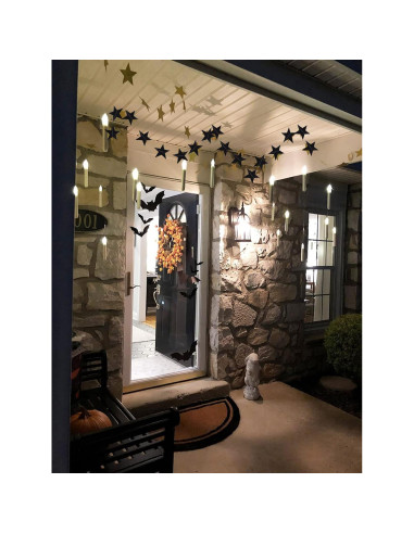 Guirnalda de Estrellas de Papel Brillante Honbay 2PCS 7 cm Negro