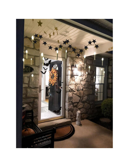 Guirnalda de Estrellas de Papel Brillante Honbay 2PCS 7 cm Negro