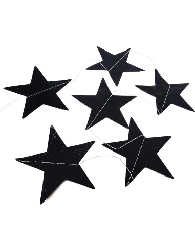 Guirnalda de Estrellas de Papel Brillante Honbay 2PCS 7 cm Negro