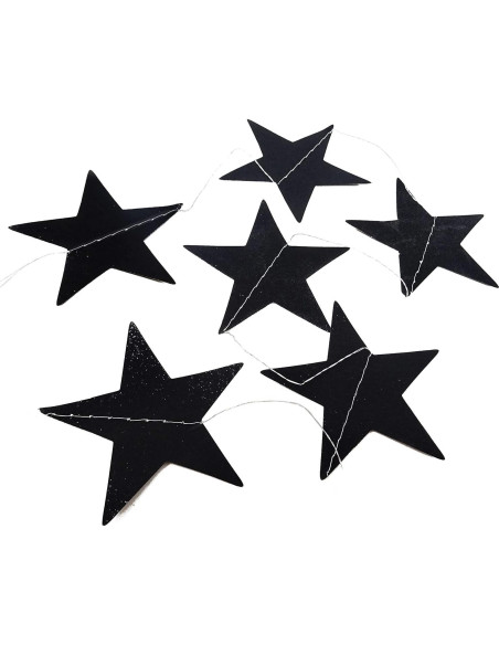 Guirnalda de Estrellas de Papel Brillante Honbay 2PCS 7 cm Negro