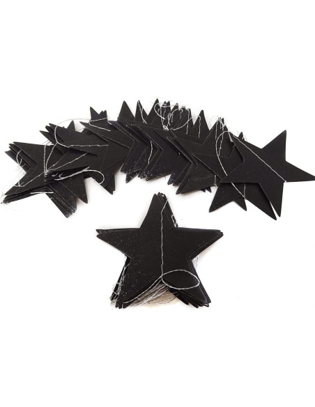 Guirnalda de Estrellas de Papel Brillante Honbay 2PCS 7 cm Negro