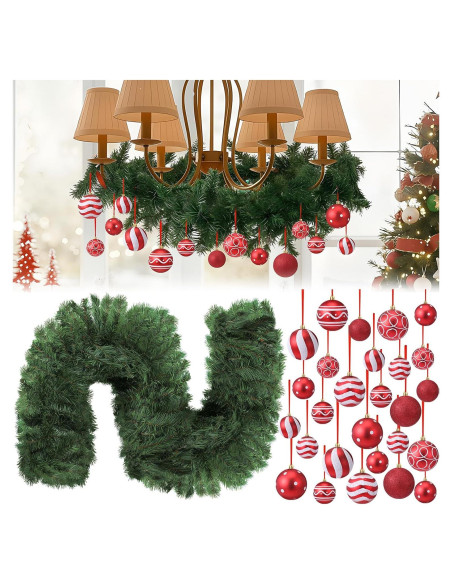 Juego de Decoración Navideña Suncalla 47 Piezas Guirnalda 2.7m