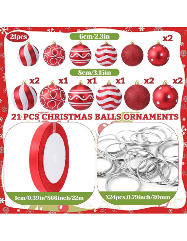 Juego de Decoración Navideña Suncalla 47 Piezas Guirnalda 2.7m