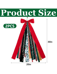 Cinta de Lazo Navideña RunNico 2 Pcs 76.2 cm Decorativa 2
