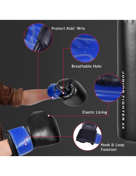 Conjunto Saco de Boxeo GYMAX para Niños 20 kg con Guantes
