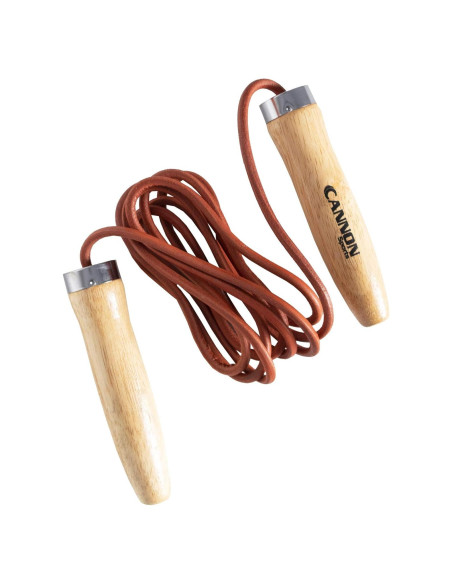Cuerda de Salto de Cuero Cannon Sports 2.90m con Mangos de Madera
