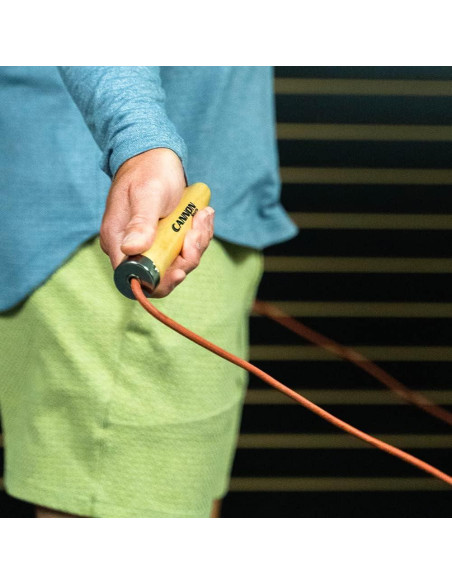 Cuerda de Salto de Cuero Cannon Sports 2.90m con Mangos de Madera