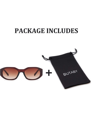 Gafas de sol rectangulares BUTABY UV400 para mujeres
