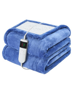 Manta Eléctrica Calefaccionada DANENOSA 127x152cm Azul Suave