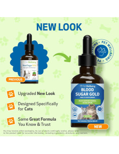 Suplemento Líquido para Gatos Pet Wellbeing Blood Sugar Gold 59ml 2