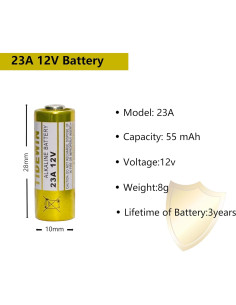 Batería Alcalina 23A 12V Kunying - Paquete de 5 Unidades 2
