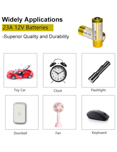 Batería Alcalina 23A 12V Kunying - Paquete de 5 Unidades