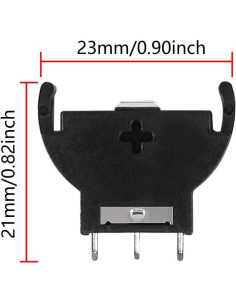 100 Soportes de Batería CR2032 con Conector de Soldadura 3 Pines 2