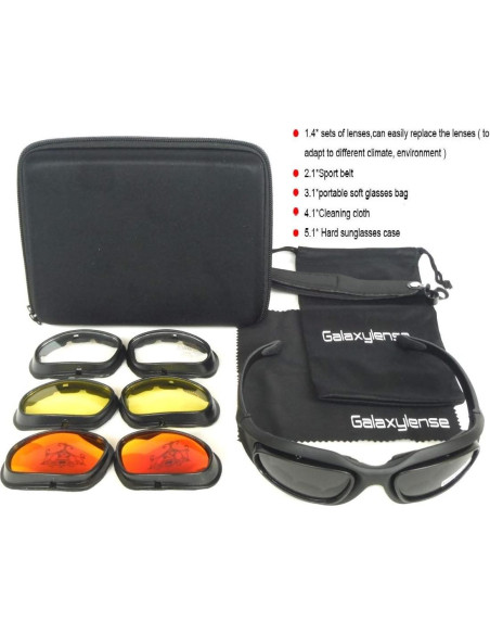Gafas Tácticas GalaxyLense - 3 Lentes Policarbonato UV