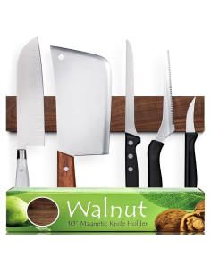 Soporte Magnético para Cuchillos 25 cm HMmagnets - Madera Nogal