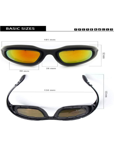 Gafas Tácticas GalaxyLense - 3 Lentes Policarbonato UV