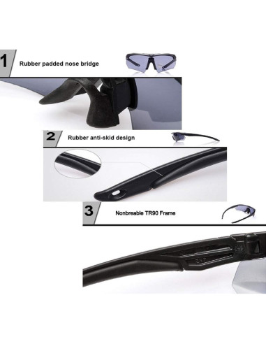 Gafas Tácticas GalaxyLense - Gafas de Tiro - 3 Lentes