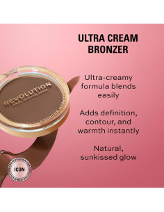 Bronceador Facial Ultra Crema Revolution Beauty Claro 6.8g Vegano 2