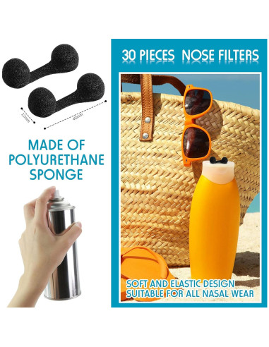 30 Filtros Nasales Desechables Nuanchu para Spray Bronceado