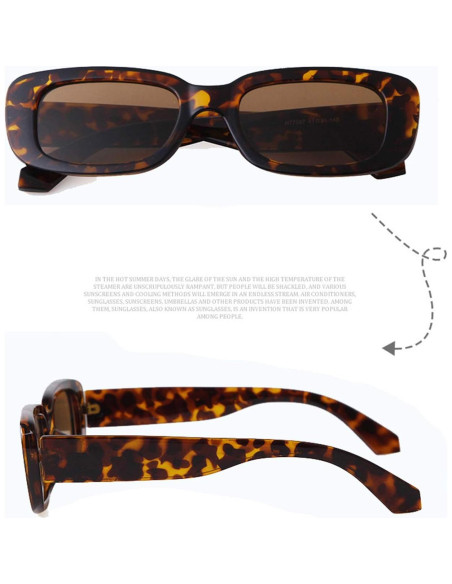 Gafas de sol rectangulares ADE WU unisex retro 90s UV400 Gafas de sol rectangulares ADE WU unisex retro 90s UV400