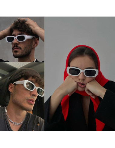 Gafas de sol rectangulares ADE WU unisex retro 90s UV400