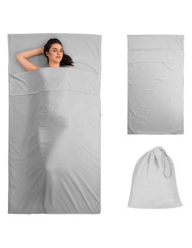 Saco de Sueño Autobronceador CIATBYYJ Gris Transpirable 208x119cm