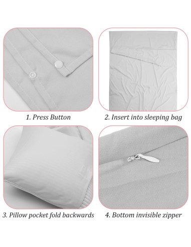 Saco de Sueño Autobronceador CIATBYYJ Gris Transpirable 208x119cm