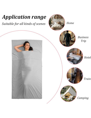 Saco de Sueño Autobronceador CIATBYYJ Gris Transpirable 208x119cm