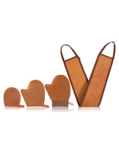 Kit de Aplicador de Autobronceador TIESOME 4 Piezas Marrón