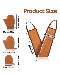 Kit de Aplicador de Autobronceador TIESOME 4 Piezas Marrón 2