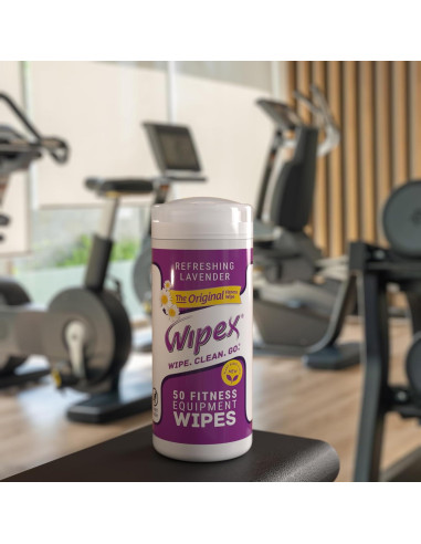 Toallitas Wipex para Equipos de Fitness - 50 Unidades Lavanda
