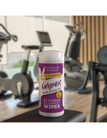 Toallitas Wipex para Equipos de Fitness - 50 Unidades Lavanda