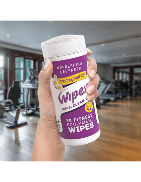 Toallitas Wipex para Equipos de Fitness - 50 Unidades Lavanda