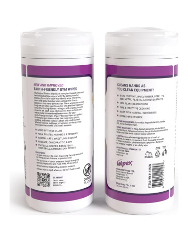 Toallitas Wipex para Equipos de Fitness - 50 Unidades Lavanda