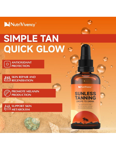 Gotas de bronceado sin sol NutriVivency 59 ml sabor sandía