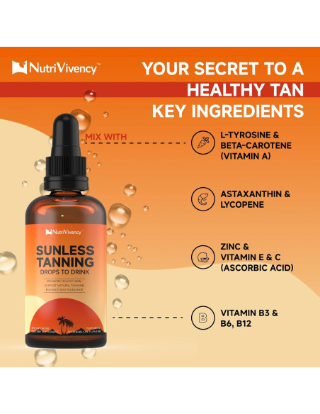 Gotas de bronceado sin sol NutriVivency 59 ml sabor sandía