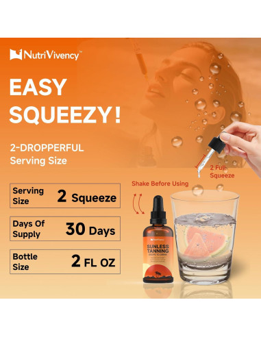 Gotas de bronceado sin sol NutriVivency 59 ml sabor sandía