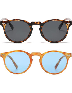 Gleyemor Gafas de Sol Polarizadas UV400 Redondas 48mm 2