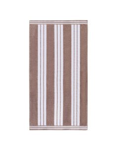 Toalla de Playa Superior Rayada 86x162 cm Algodón Taupe