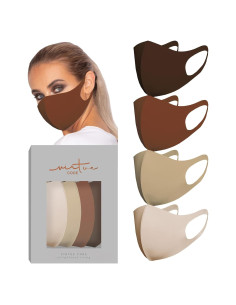 Paquete de 4 Mascarillas de Tela Virtue Code - Suaves y Lavables