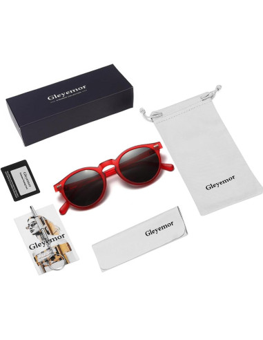 Gleyemor Gafas de Sol Polarizadas Redondas UV400 Unisex