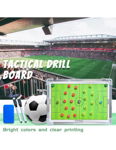 Tablero Táctico Magnético de Fútbol Pure Vie, Portátil 44x30cm 2